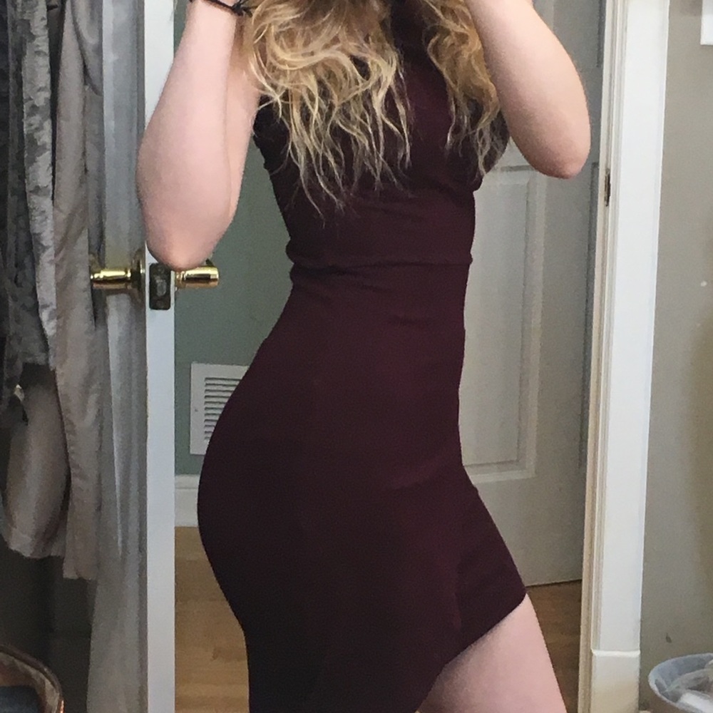 Flattering High Neck Mini Dress (color Black)